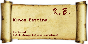 Kunos Bettina névjegykártya